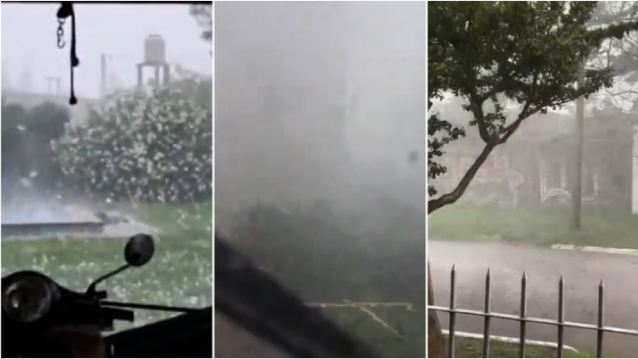 Se registró la caída de granizo de hasta 5 cm de diámetro. La fuerte tormenta avanzó hacia la zona sur. Pasadas las 20 comenzó a diluviar en la Ciudad de Buenos Aires y hubo demoras y cancelaciones en Ezeiza.