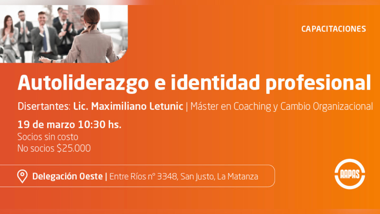 Fecha: 19 de Marzo. Modalidad: Presencial, Sede Delegación Oeste. Cupos limitados.