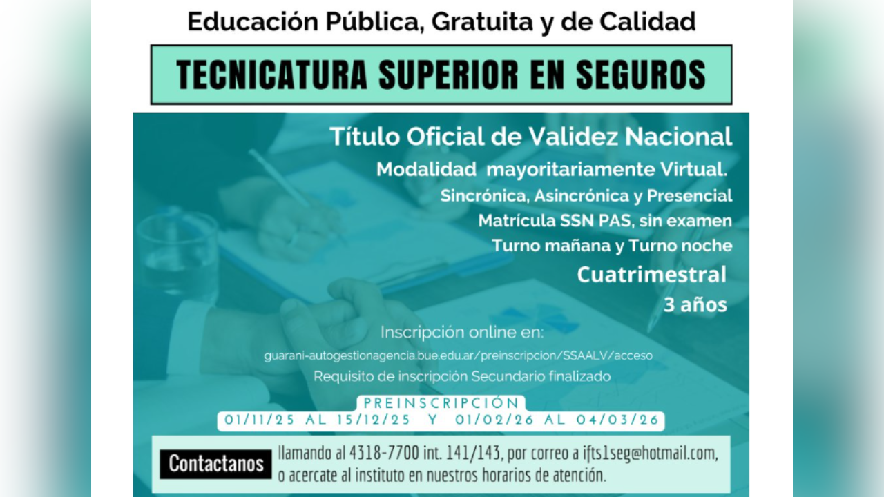 La inscripción estará abierta hasta el 15 de diciembre. Volverá a abrirse del 2 de febrero al 4 de marzo del próximo año. Modalidad virtual.