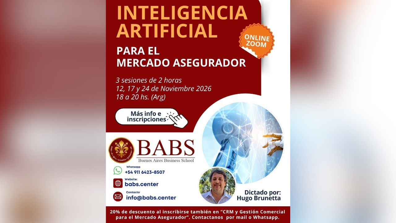 Fechas: 12, 17 y 24 de Noviembre 2026. Modalidad: Online vía Zoom. Dictado por: Hugo Brunetta.