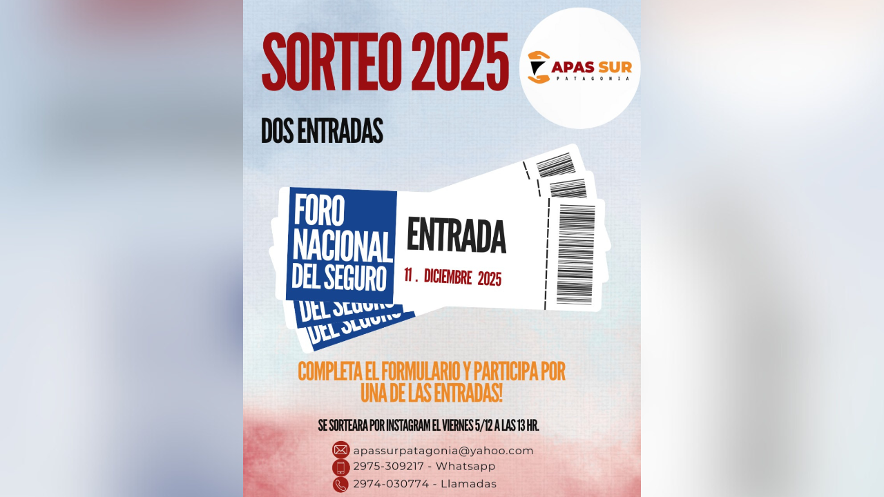 La fecha del sorteo: Viernes 5 de Diciembre, a través de la cuenta de Instagram.